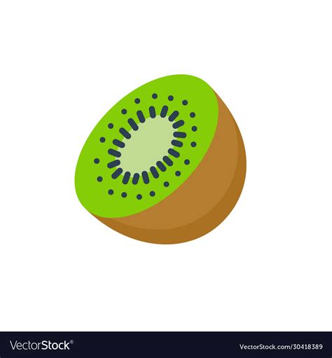 Kiwi fruit icon half Royalty Free Vector Image