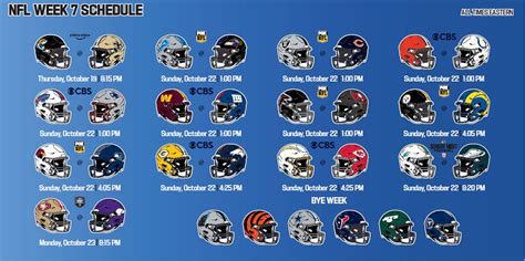 NFL Week 7 Schedule - Mega Sports News