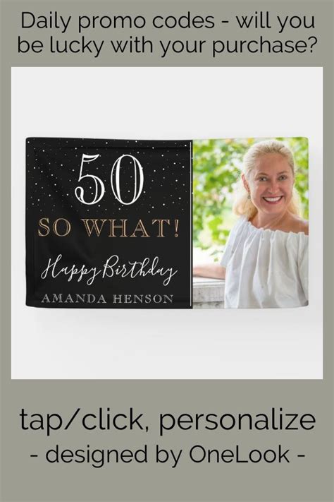 Modern Funny 50 So What 50th Birthday Photo Banner | Zazzle.com | Birthday photo banner, Photo ...