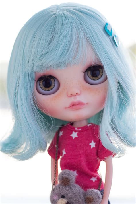 Custom Blythe Takara Doll blue hair doll ooak blythe girl | Etsy