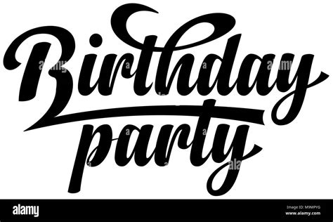 Birthday Party. Calligraphic text Stock Vector Image & Art - Alamy