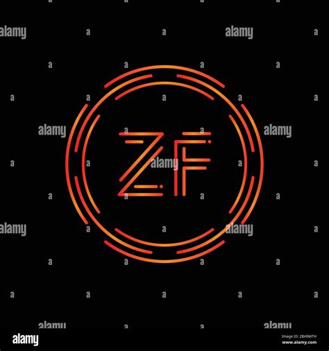 Initial ZF Logo Design Vector Template. Digital Circle Letter ZF Business Logo Vector ...