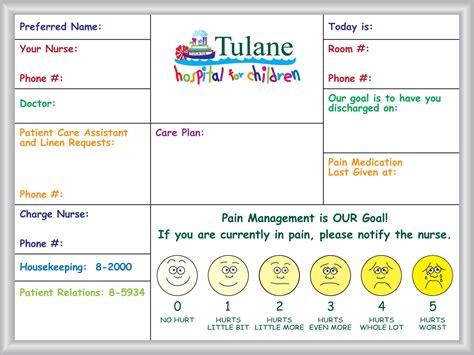 Tulane Children's Hospital Patient Room Board - kids love the colors and brightness! | Pediatric ...