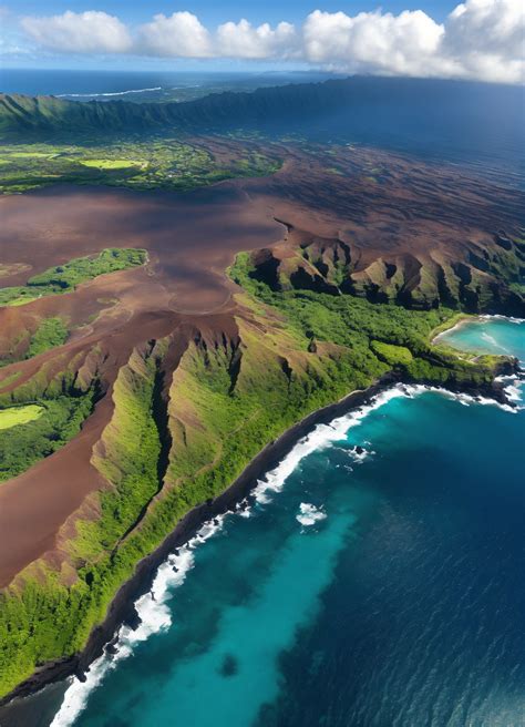 Lexica - View of Hawaii island as seen by a drone.