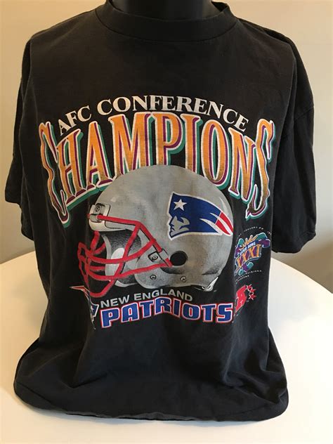 Vintage New England Patriots T-Shirt, 1996 AFC Champions, Super Bowl ...