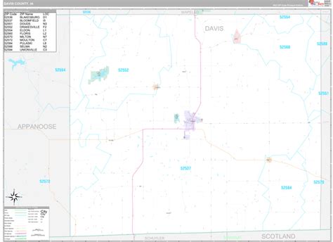 Davis County, IA Wall Map Premium Style by MarketMAPS - MapSales