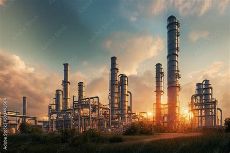 Petrochemical industry Stock Illustration | Adobe Stock