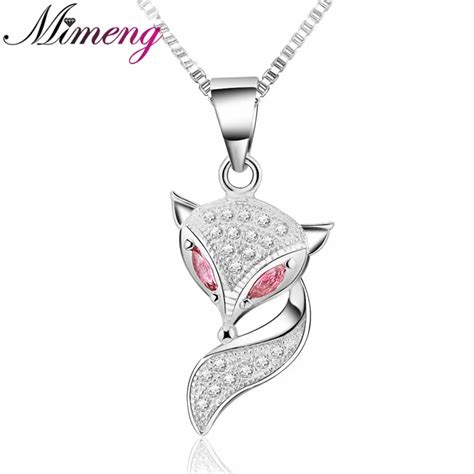 2014 New 100% 925 Sterling Silver Jewelry Lovely Fox Pendant Necklace Fine Jewelry Top Quality ...