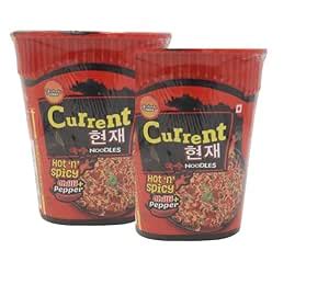 Current Noodles Cup Hot 'n' Spicy Chilli + Paper Chicken Instant Soup Noodles 65gm (Pack of 2 ...