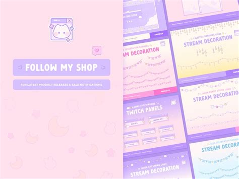 Twitch Banner X6 Profile Background Kawaii Cute Pastel - Etsy