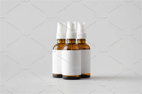 Amber spray bottle mockup label containing 50ml, advertising, and amber | High-Quality Health ...