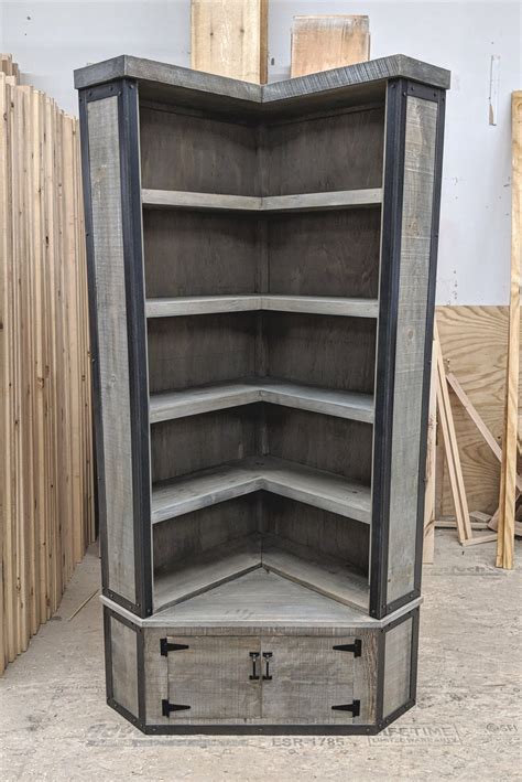 Grey Corner Bookcase - Bookshelf Camp