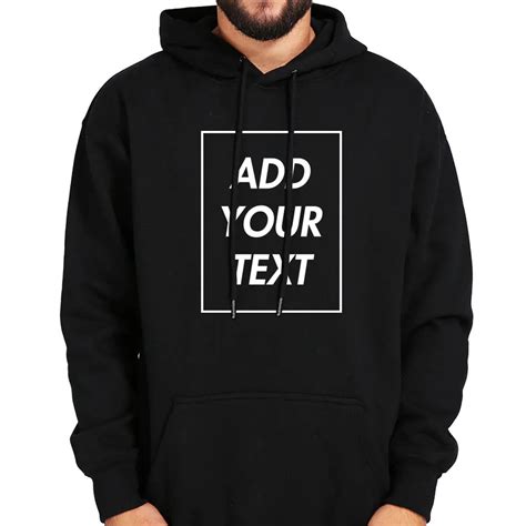 Custom Hoodies Men Add Your Text Sweatshirt Customized Long Sleeve High Quality Soft Plus Velvet ...