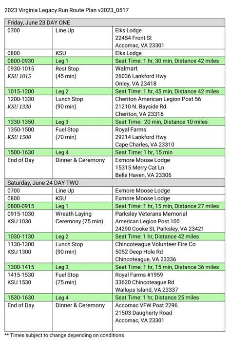 2023 Virginia Legacy Run Route Plan - The American Legion Department of ...