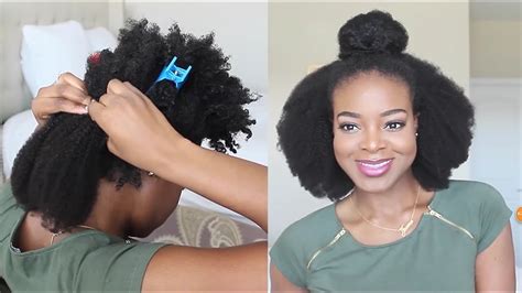 4C Hair Clip ins On My Short Afro Natural Hair - Ify Yvonne - YouTube