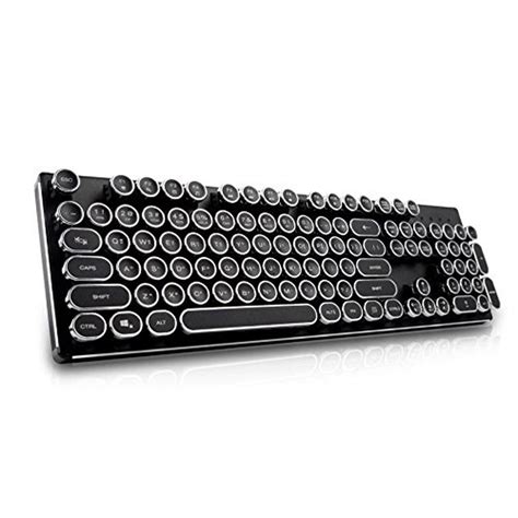 ABKO K830 Aluminum Retro Circle Keycap White LED Ten-keyless Mechanical KeyBoard Gaming Keyboard ...