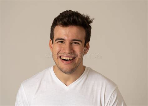 Portrait of Attractive Cheerful Young Man with Smiling Happy Face ...