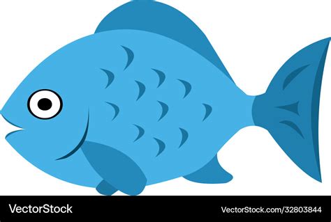 A blue fish cartoon Royalty Free Vector Image - VectorStock