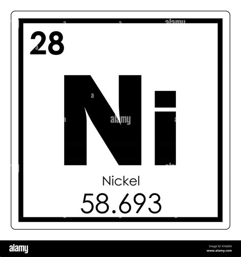 Nickel chemical element periodic table science symbol Stock Photo - Alamy