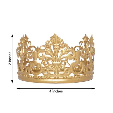 Gold Metal Princess Crown Cake Topper | TableclothsFactory