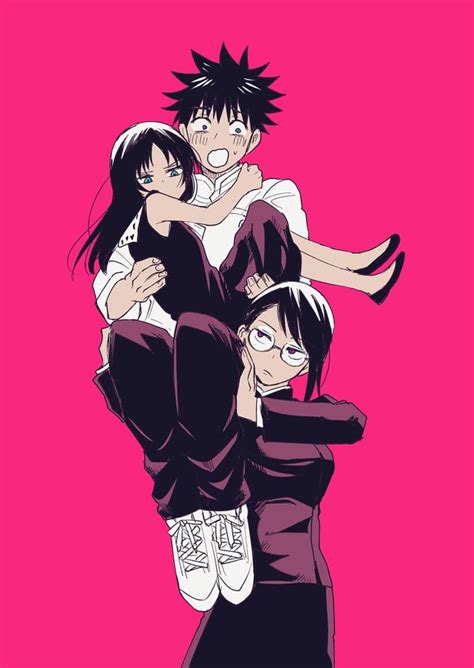 Maki carrying Yuta carrying Rika [@mineo406] : JuJutsuKaisen