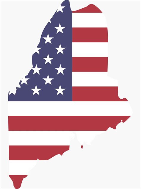 "Maine American Flag" Sticker by arotags | Redbubble