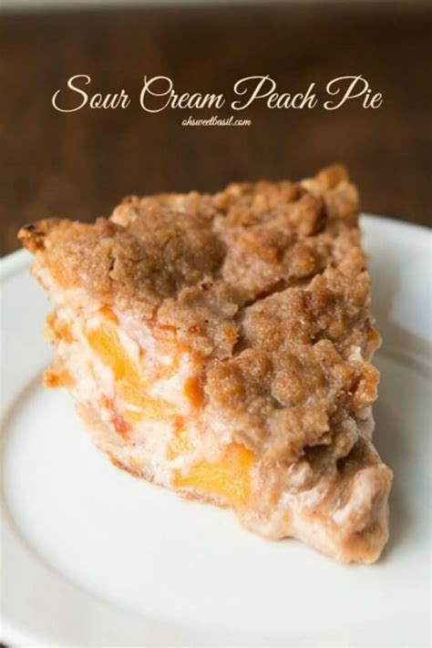 Sour Cream Peach Pie - Oh Sweet Basil