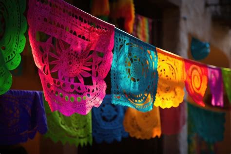 Premium AI Image | A colorful mexican flag hangs in a store.