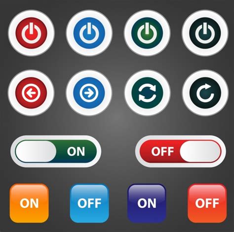 Digital button sets various shiny shapes Vectors graphic art designs in editable .ai .eps .svg ...