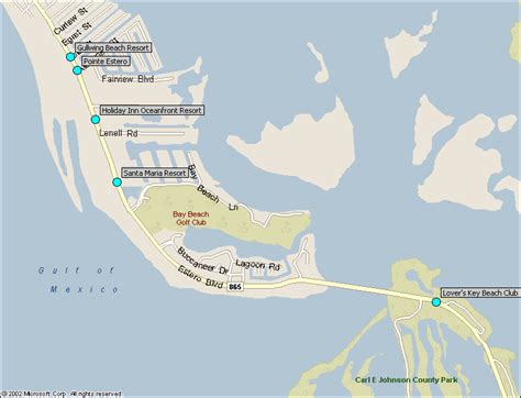 Fort Myers Beach Hotels Map from Southwest Florida Traveler