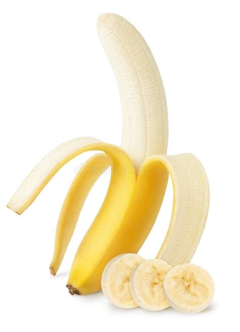 Isolated Peeled Banana. Peeled Banana with Slices Isolated on White ...