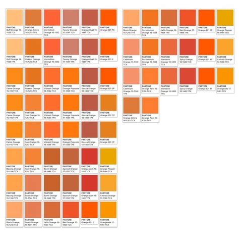 Pantone Color Chart Orange