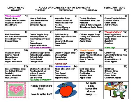 7 Best Images of Printable Sample Day Care Menus - Sample Daycare Menu Templates, Free Printable ...