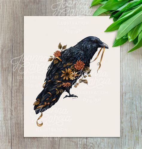 Raven Art Print, Black Bird, Animal Art Print - Etsy