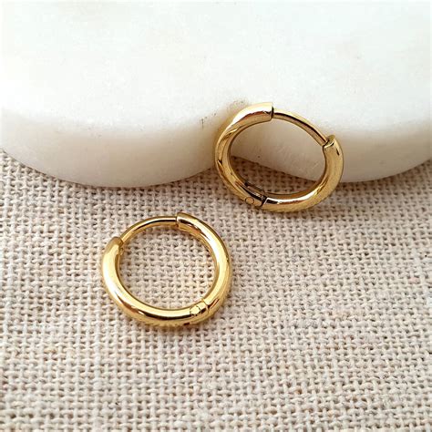 Simple Small Gold Hoop Earrings By Misskukie | notonthehighstreet.com