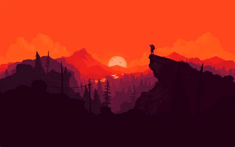 3840x2400 Download Nature Sunset Simple Minimal Illustration 1440x2560 ... | Desktop wallpaper ...