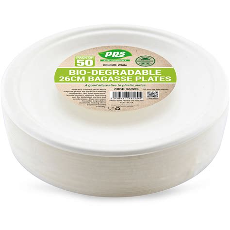 Biodegradable Bagasse Plates 26cm (10") - 50 Pack - The BBQ Experts