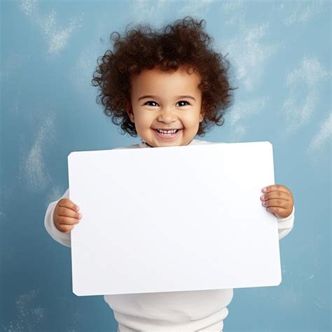 Premium Photo | Kid holds white board for Christmas wishes