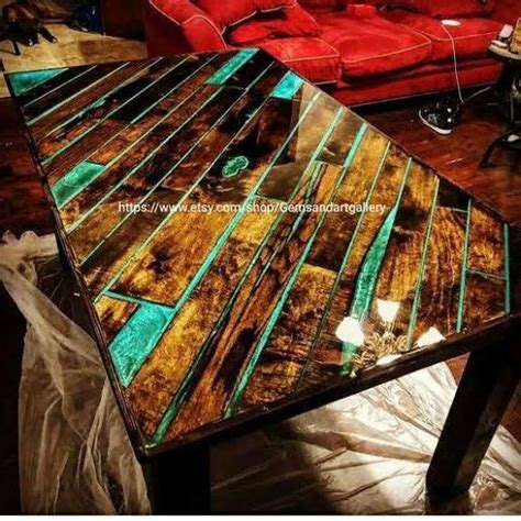 Epoxy Table Top With Acacia Wood Dining Table Live Edge - Etsy Canada | Diy resin wood table ...