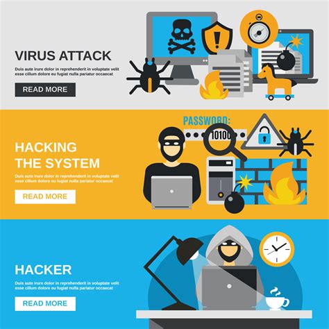 Hacker Banner Set 37739555 Vector Art at Vecteezy