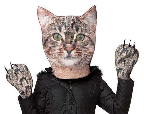 Cat Head & Paws Costume For Adults | Adult costumes, Paw costume, Animal halloween costumes