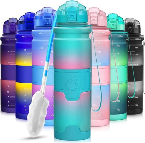 ZORRI Water Bottles, BPA Free Leakproof 14oz/ 17oz/ 24oz/ 32oz 1 litrer Water Bottle for Kids ...