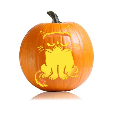 Grumpy Cat Pumpkin Pattern - Ultimate Pumpkin Stencils