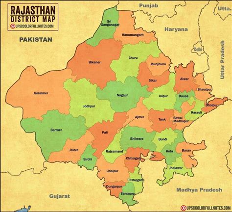 Download New Rajasthan Map in HD Quality - UPSC Colorfull notes ...