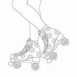 Premium Vector  Coloring roller Skates Of A Girl On sketch template