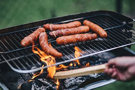 Royalty-Free photo: Pork and sausage on the grill | PickPik