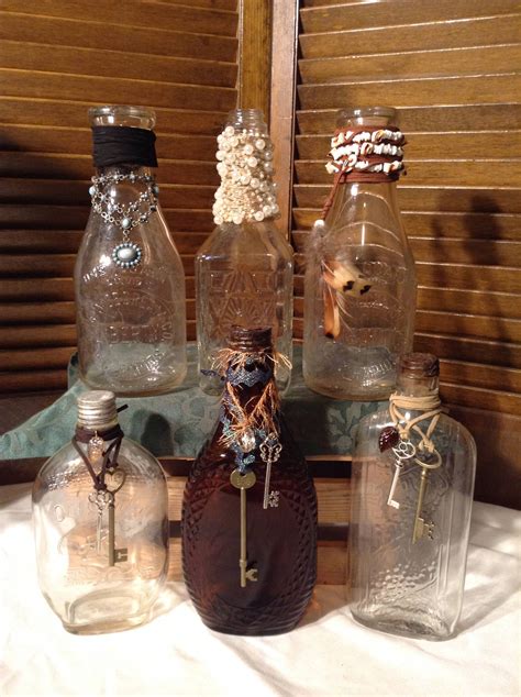 UPCYCLED VINTAGE BOTTLE singless, repurposed bottle, milk bottles, boho ...