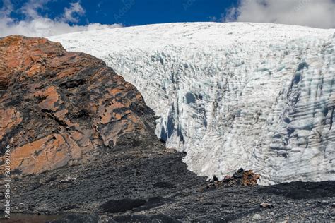 Pastoruri Glacier, at Huascaran National Park, Huaraz/Peru. Tropical ...