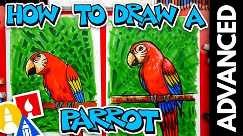 How To Draw A Bird (Parrot) - Advanced - Art For Kids Hub - | Art for ...