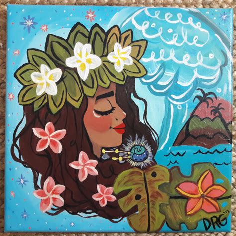 Moana pintura acrílica by Denisse Ríos (inspirado en imagen de la red ...